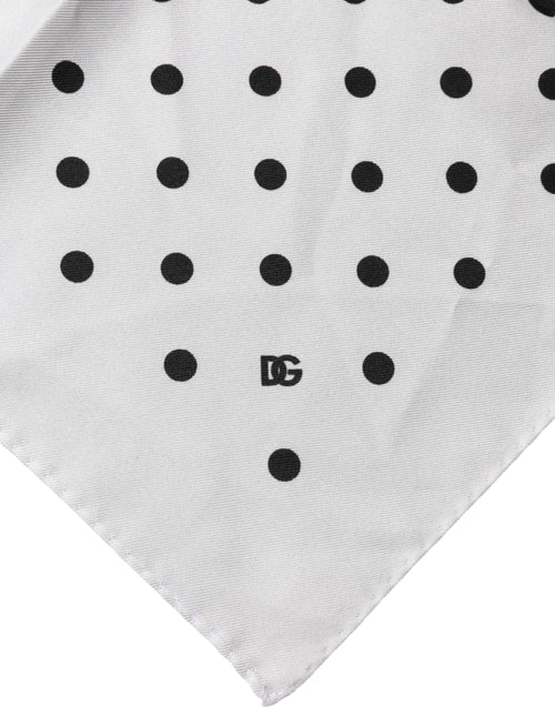Dolce & Gabbana White Polka Dot Square Handkerchief Scarf - ClickThatClicks 