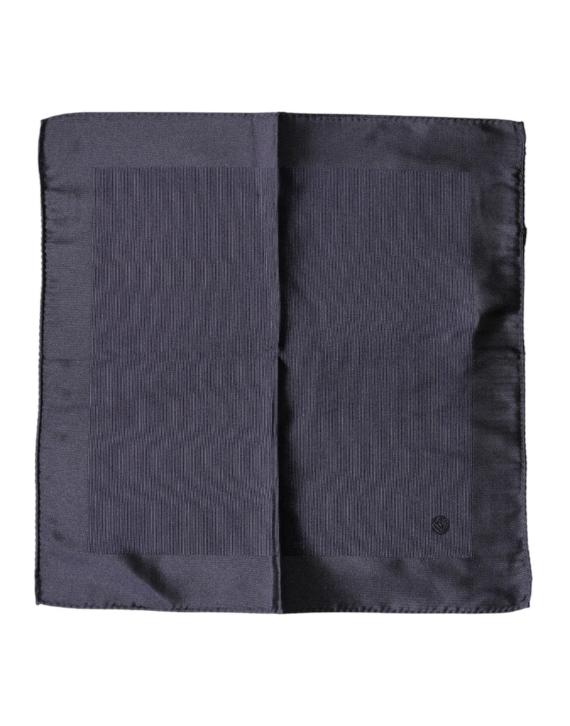 Dolce & Gabbana Blue Logo Silk Men Square Handkerchief Scarf