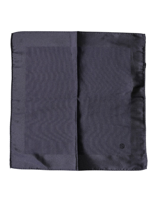 Dolce & Gabbana Blue Logo Silk Men Square Handkerchief Scarf - ClickThatClicks 