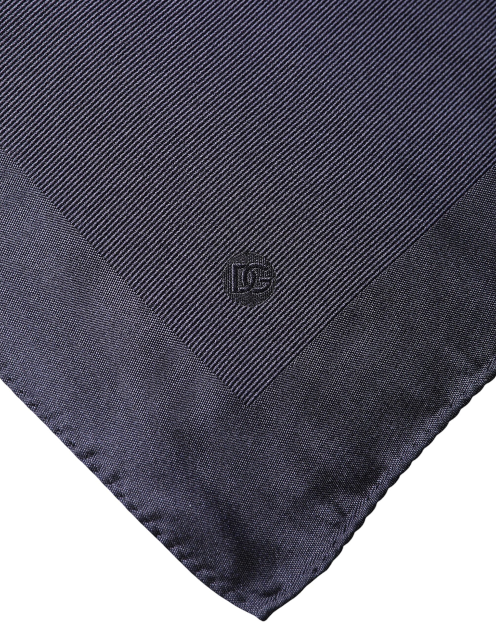 Dolce & Gabbana Blue Logo Silk Men Square Handkerchief Scarf - ClickThatClicks 