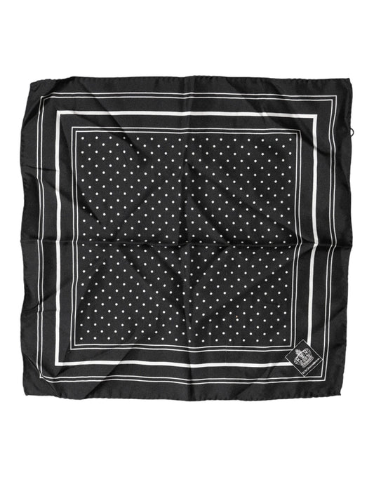 Dolce & Gabbana Scarf Black Poka Dot Men Square Handkerchief - ClickThatClicks 