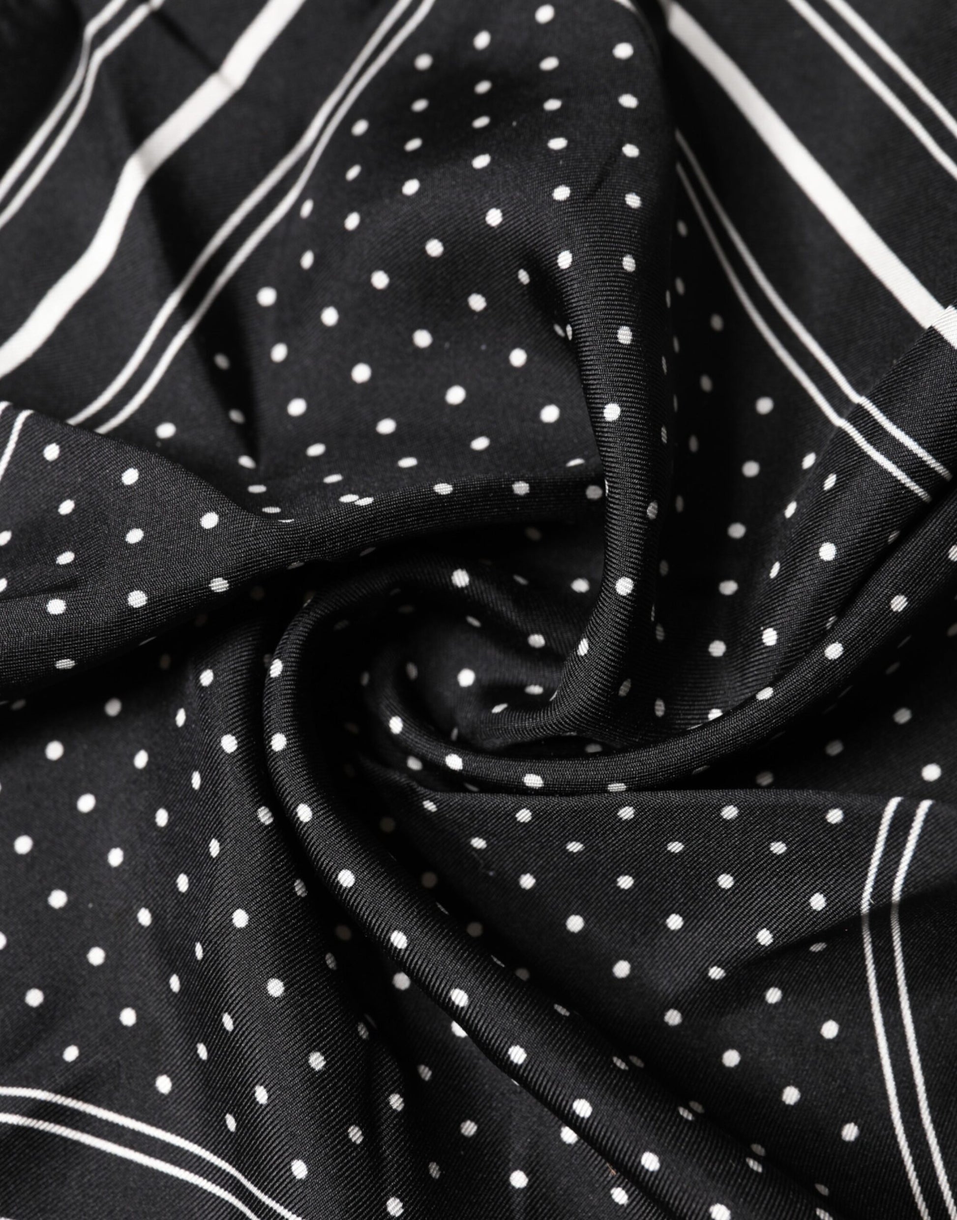 Dolce & Gabbana Scarf Black Poka Dot Men Square Handkerchief - ClickThatClicks 