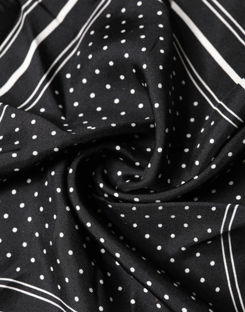 Dolce & Gabbana Scarf Black Poka Dot Men Square Handkerchief - ClickThatClicks 