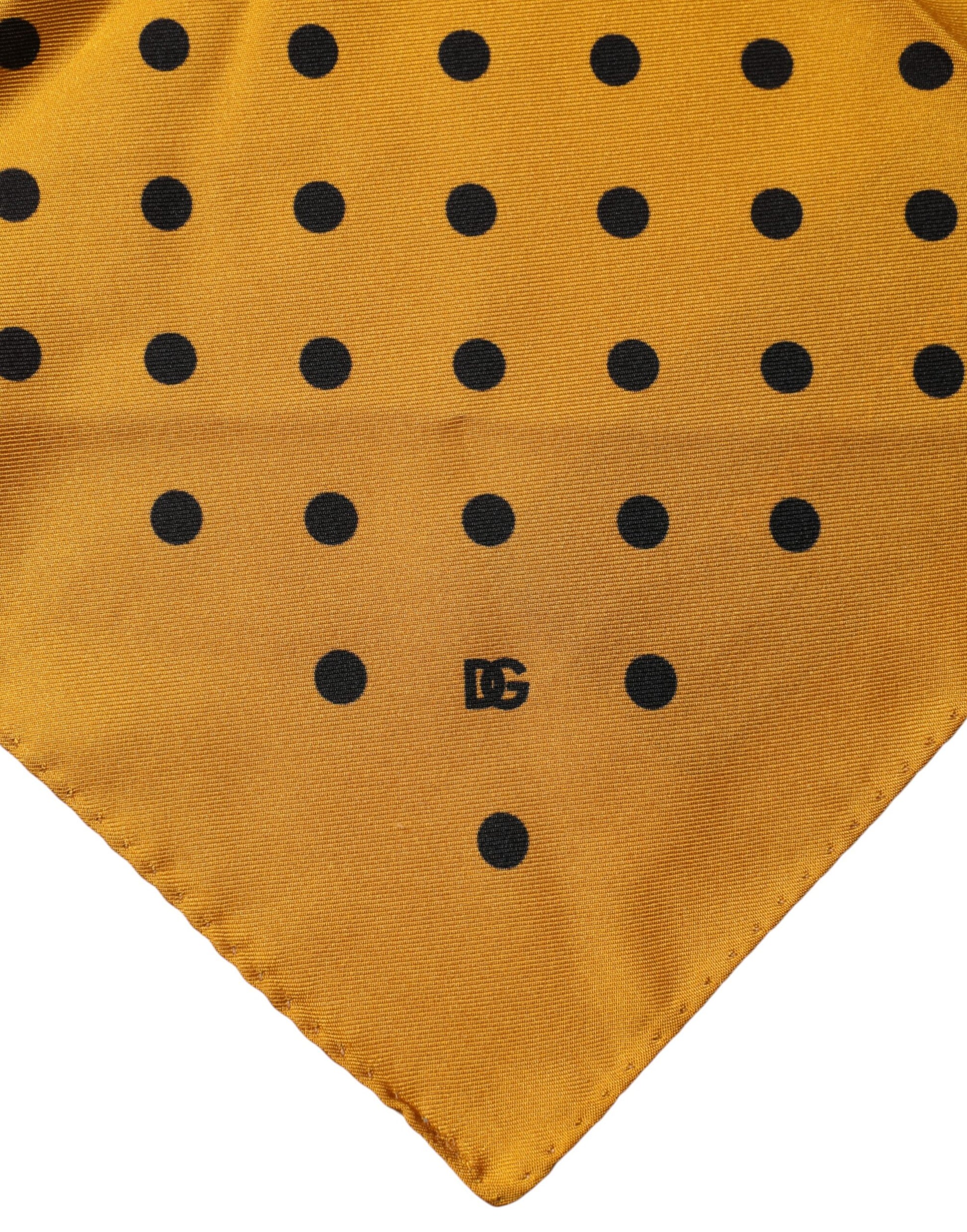 Dolce & Gabbana Orange Polka Dot Square Handkerchief Scarf - ClickThatClicks 