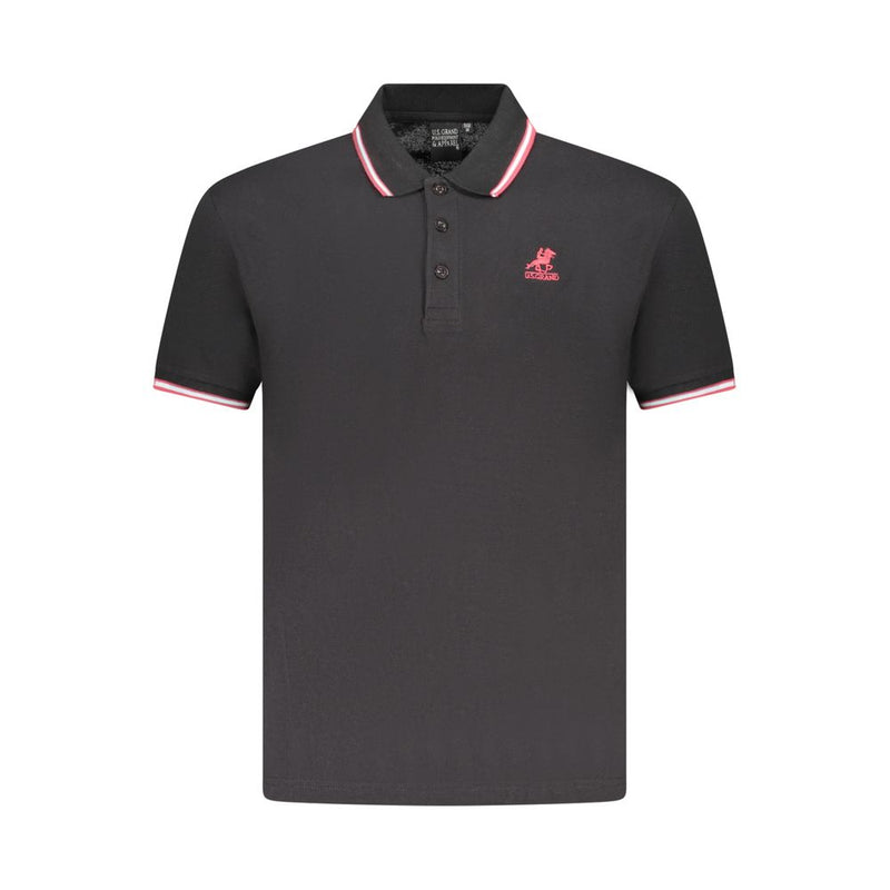 U.S. Grand Polo Black Cotton Polo Shirt
