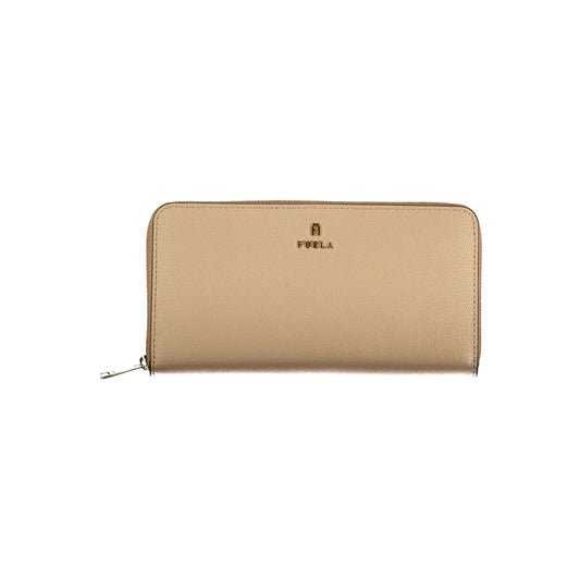 Furla Beige Leather Woman Wallet - ClickThatClicks 