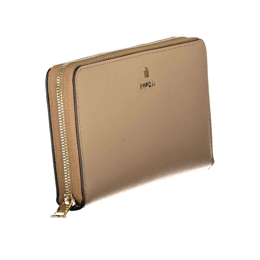 Furla Beige Leather Woman Wallet - ClickThatClicks 