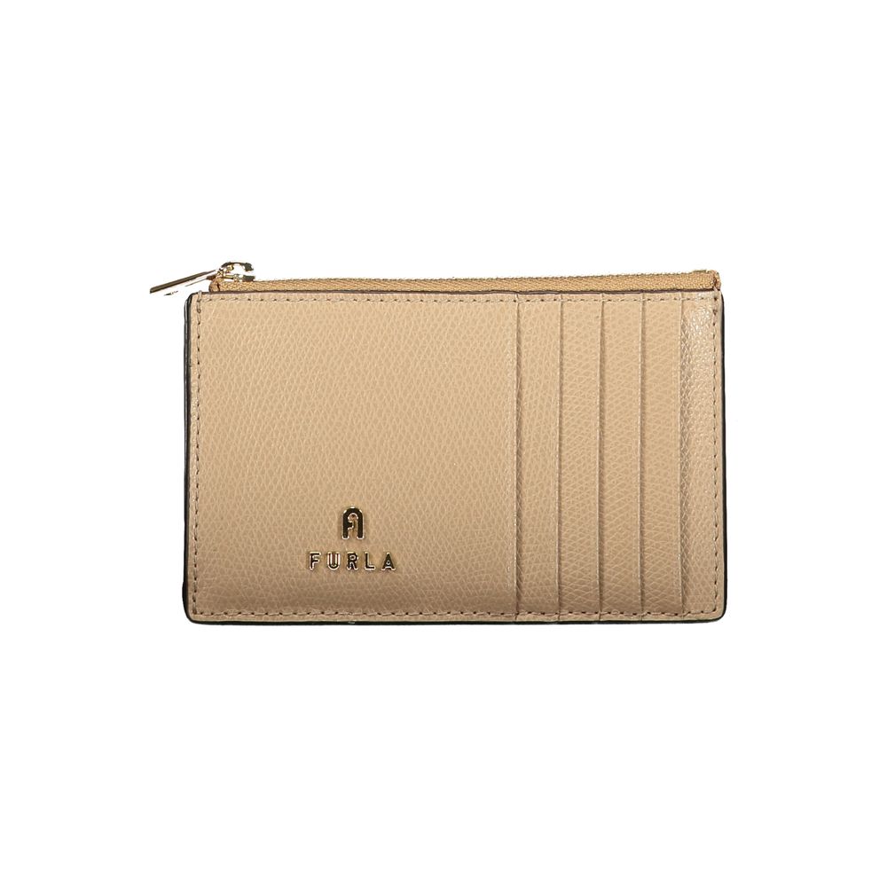 Furla Beige Leather Women Wallet - ClickThatClicks 