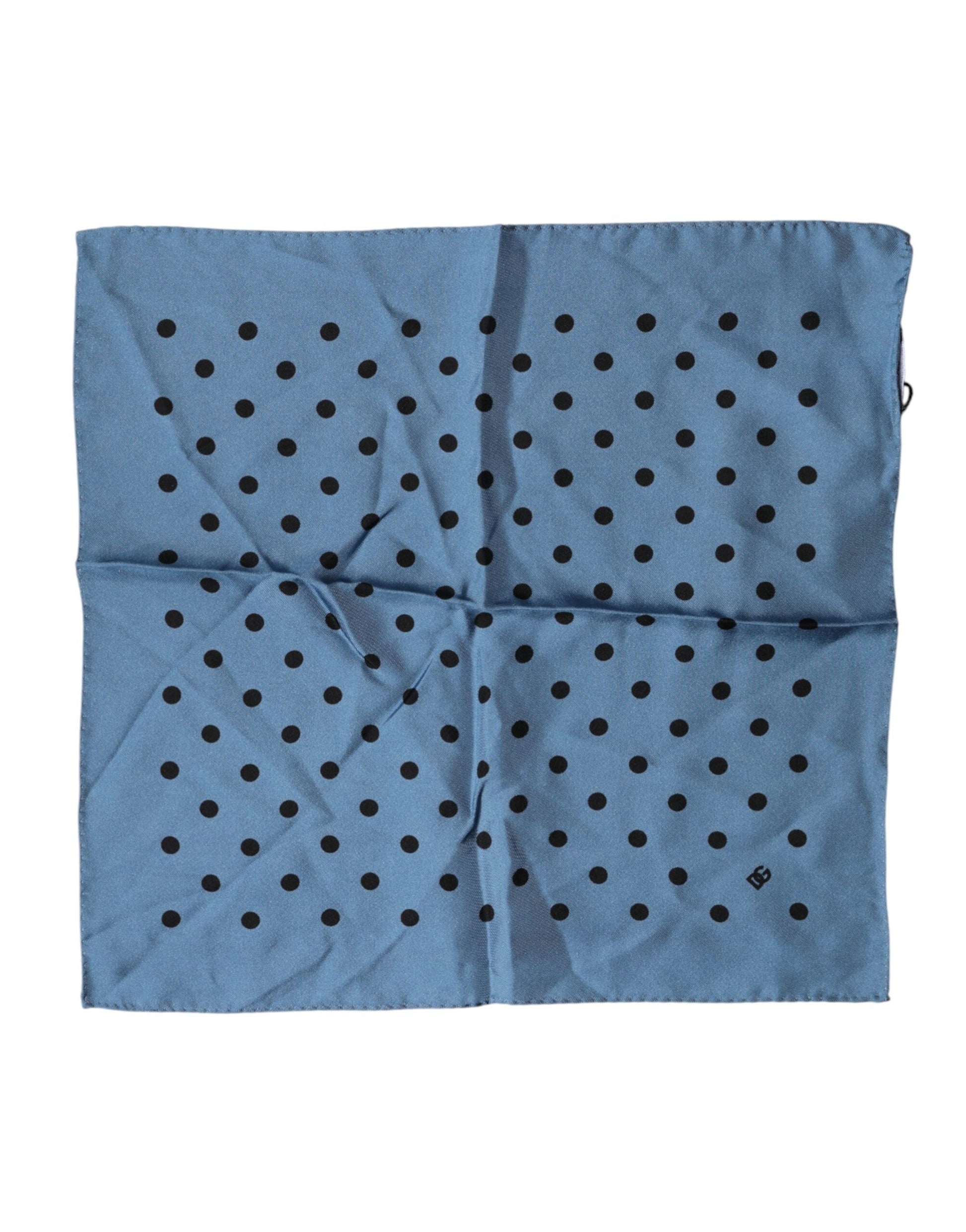 Dolce & Gabbana Blue Polka Dot Square Handkerchief Scarf - ClickThatClicks 