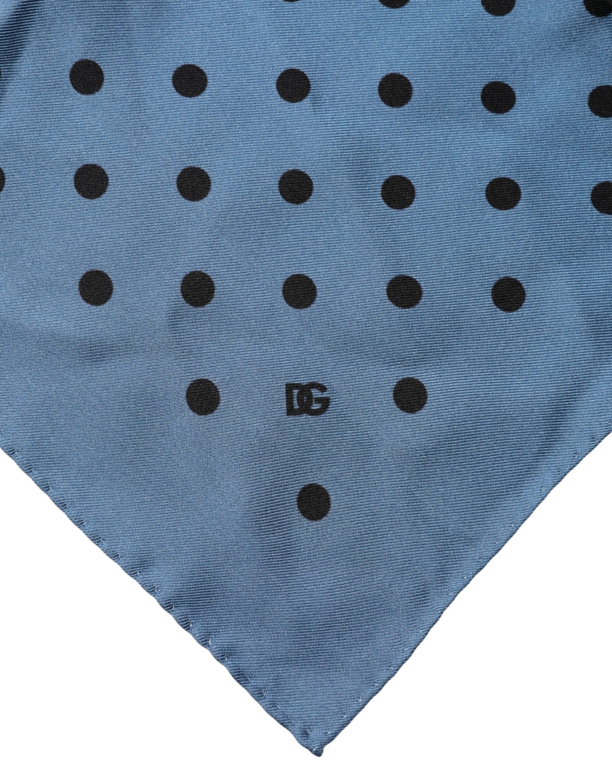 Dolce & Gabbana Blue Polka Dot Square Handkerchief Scarf - ClickThatClicks 