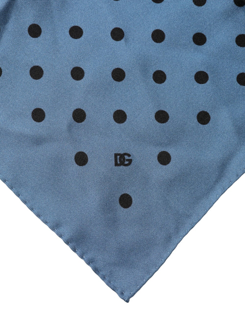 Dolce & Gabbana Blue Polka Dot Square Handkerchief Scarf - ClickThatClicks 