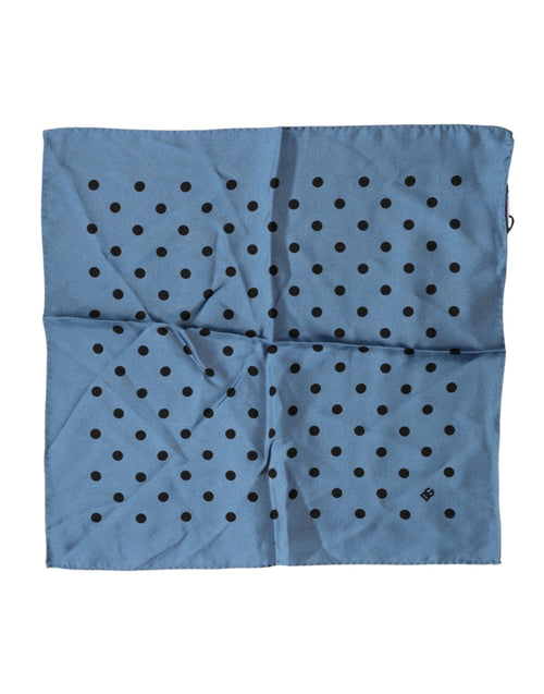 Dolce & Gabbana Blue Polka Dot Square Handkerchief Scarf - ClickThatClicks 