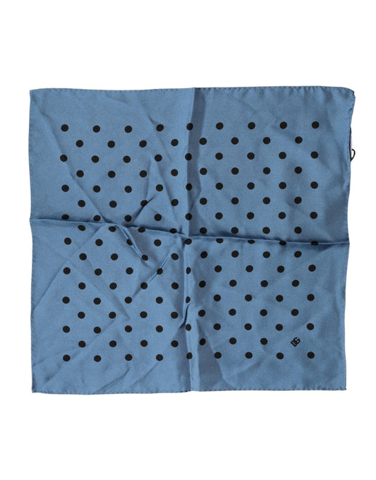 Dolce & Gabbana Blue Polka Dot Square Handkerchief Scarf - ClickThatClicks 