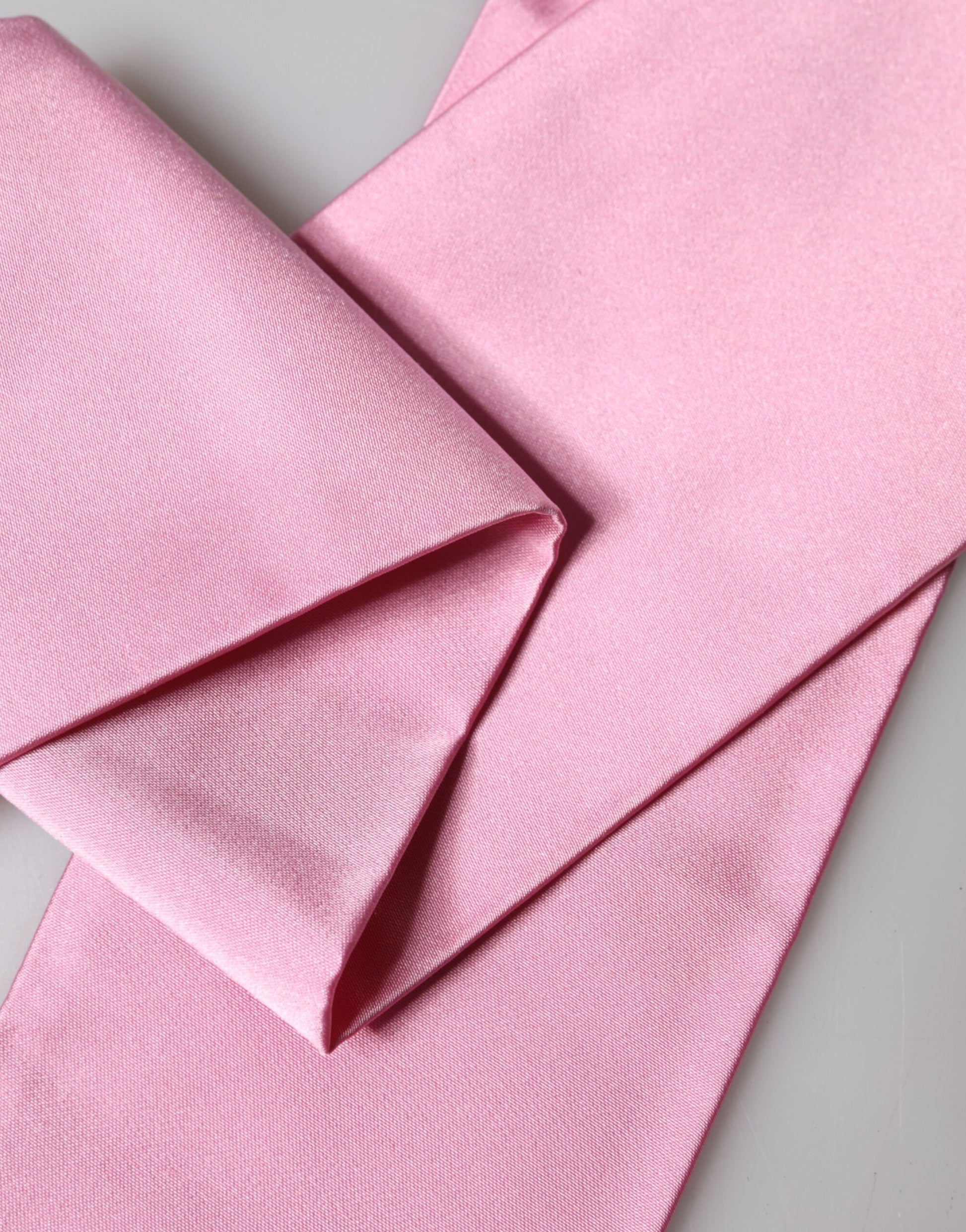 Dolce & Gabbana Pink Silk Fringes Neck Wrap Foulard Scarf - ClickThatClicks 