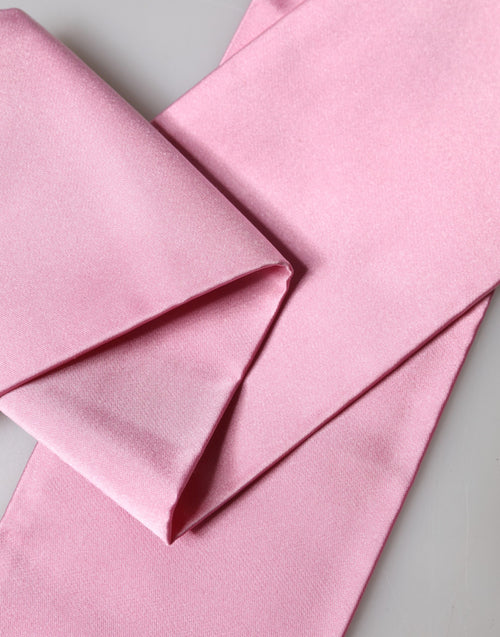 Dolce & Gabbana Pink Silk Fringes Neck Wrap Foulard Scarf - ClickThatClicks 