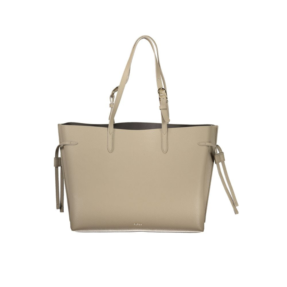 Furla Beige Leather Women Handbag - ClickThatClicks 