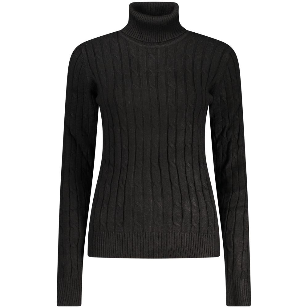 Norway 1963 Black Viscose Women's Turtleneck Sweater - ClickThatClicks 
