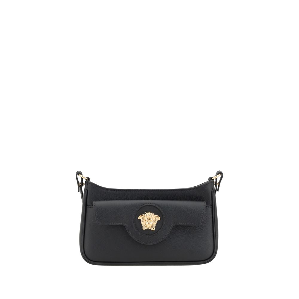 Versace Black Calf Leather Bos Taurus Shoulder Bag - ClickThatClicks 
