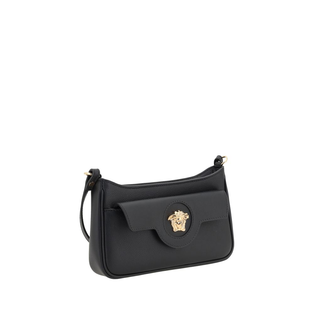 Versace Black Calf Leather Bos Taurus Shoulder Bag - ClickThatClicks 