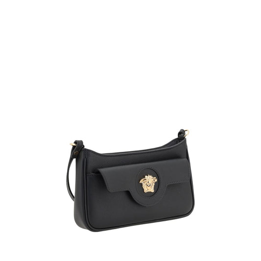 Versace Black Calf Leather Bos Taurus Shoulder Bag - ClickThatClicks 