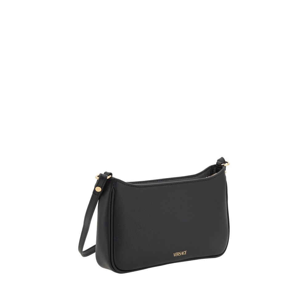 Versace Black Calf Leather Bos Taurus Shoulder Bag - ClickThatClicks 