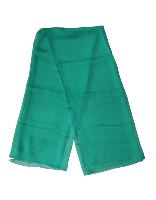 Dolce & Gabbana Green Stole Silk Neck Wrap Shawl Scarf