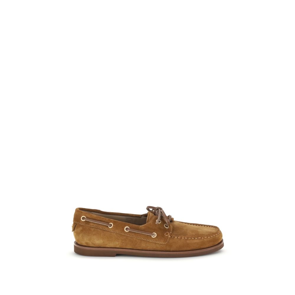 Gianvito Rossi Brown Calf Leather Bos Taurus Slip-On Loafers - ClickThatClicks 