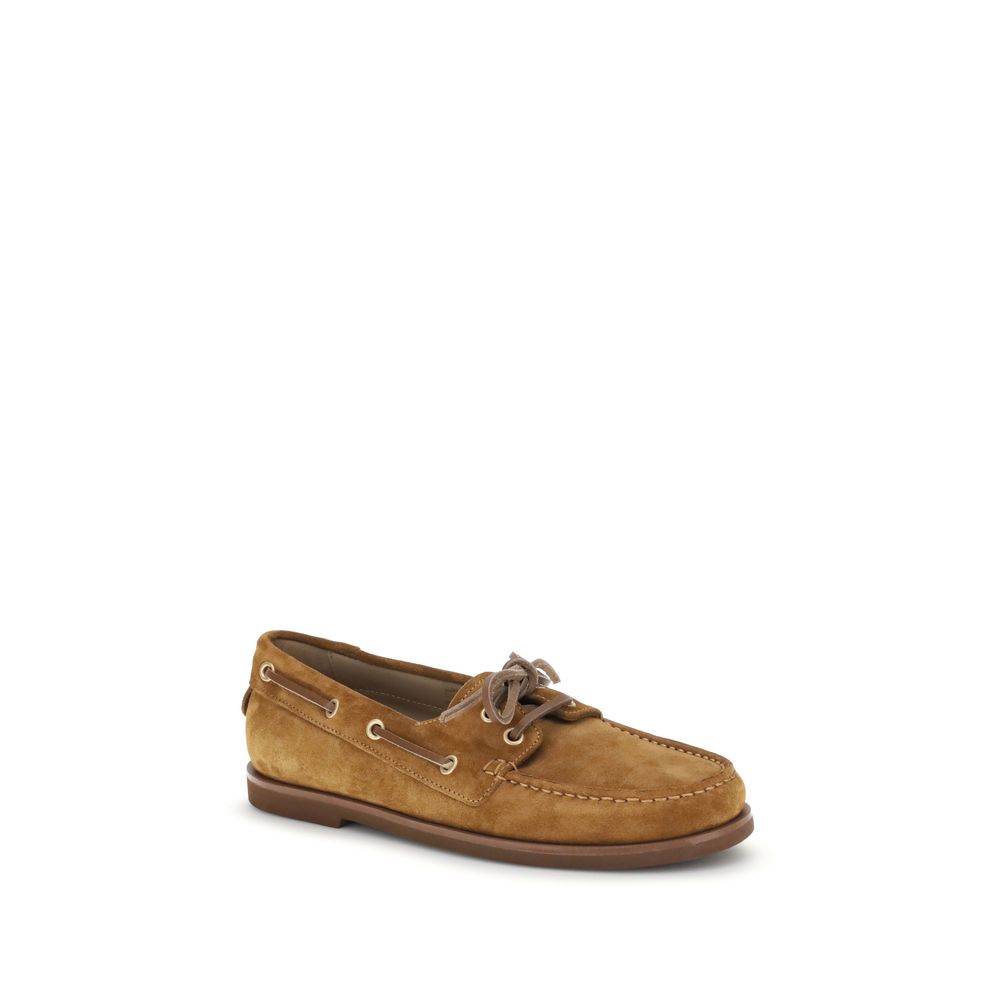 Gianvito Rossi Brown Calf Leather Bos Taurus Slip-On Loafers - ClickThatClicks 