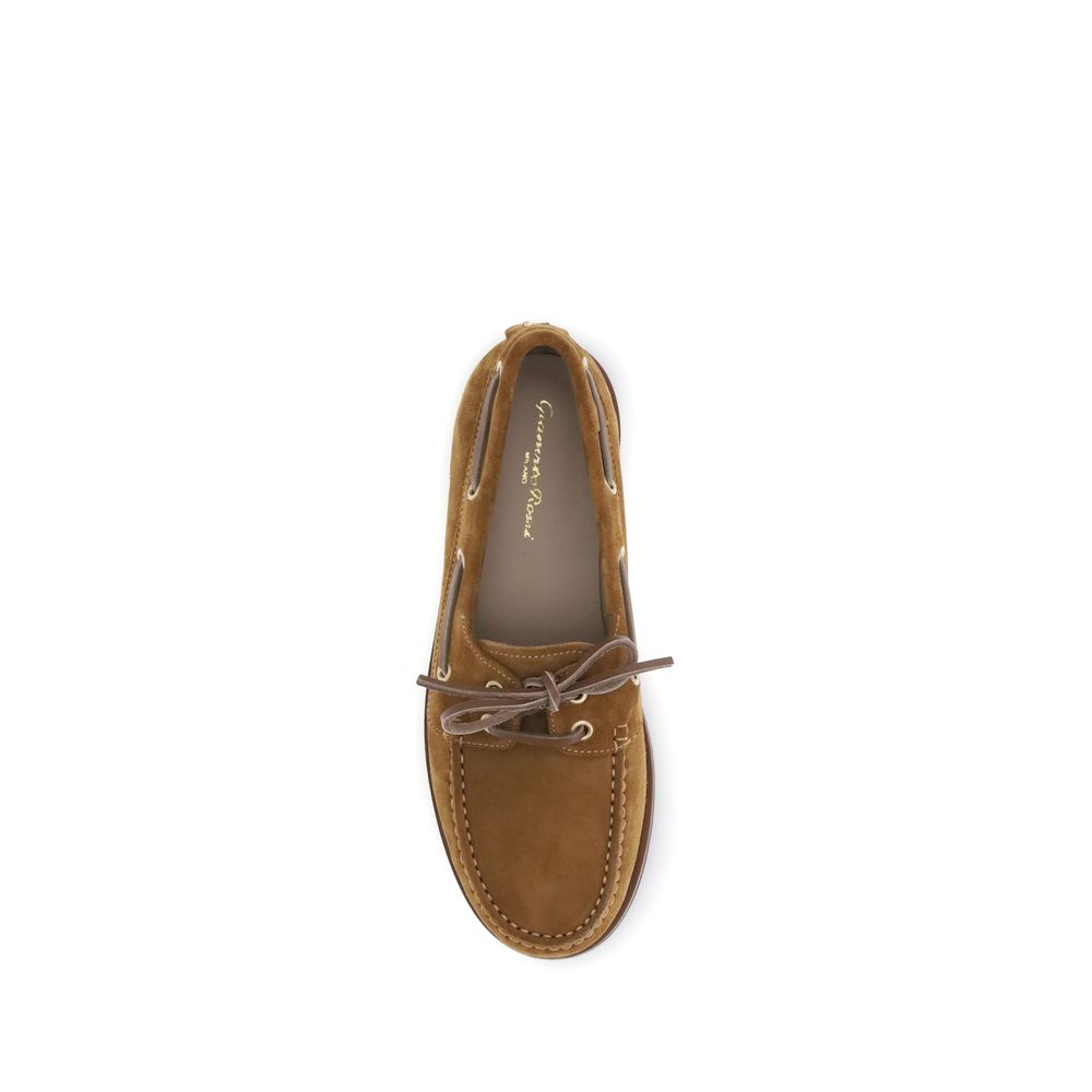 Gianvito Rossi Brown Calf Leather Bos Taurus Slip-On Loafers - ClickThatClicks 