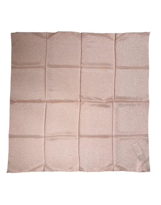 Dolce & Gabbana Light Pink Silk Blend Square Foulard 87.5cm x86.5cm Scarf