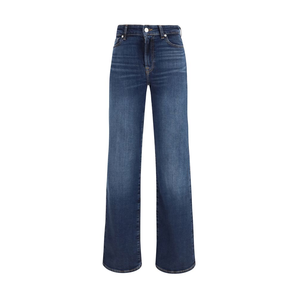 7FOR Blue Cotton Bootcut Jeans - ClickThatClicks 