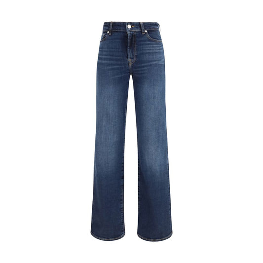 7FOR Blue Cotton Bootcut Jeans - ClickThatClicks 