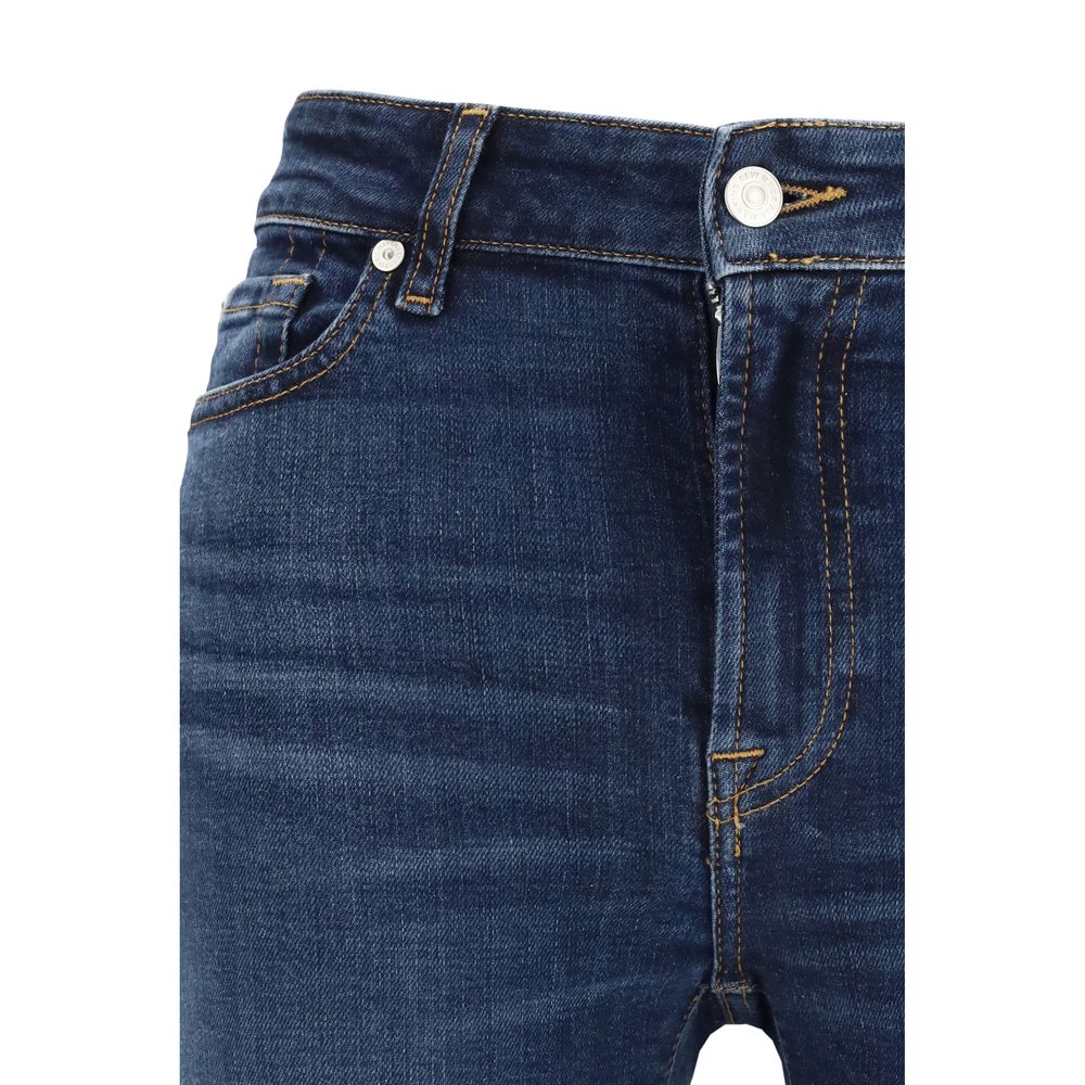 7FOR Blue Cotton Bootcut Jeans - ClickThatClicks 