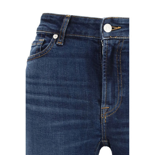 7FOR Blue Cotton Bootcut Jeans - ClickThatClicks 