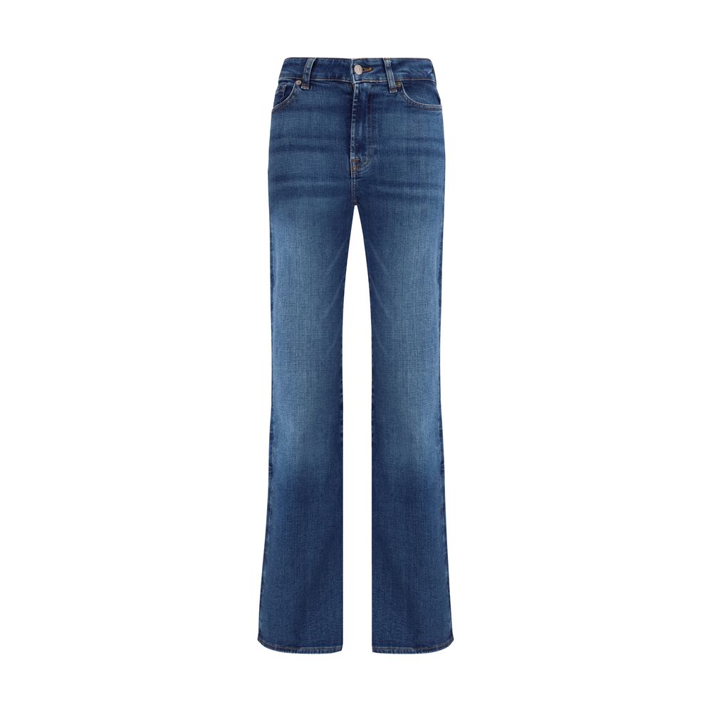 7FOR Blue Cotton Bootcut Jeans - ClickThatClicks 