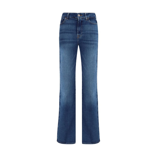 7FOR Blue Cotton Bootcut Jeans - ClickThatClicks 