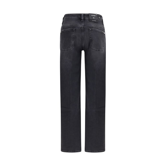 7FOR Black Cotton Straight-Leg Jeans - ClickThatClicks 