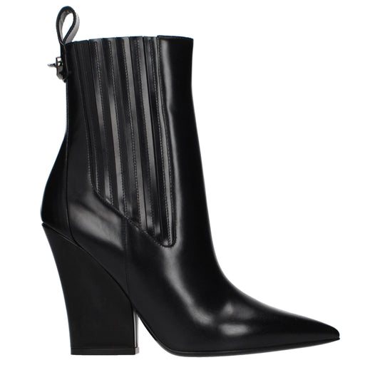 Valentino Garavani Black Leather Ankle Boots - ClickThatClicks 