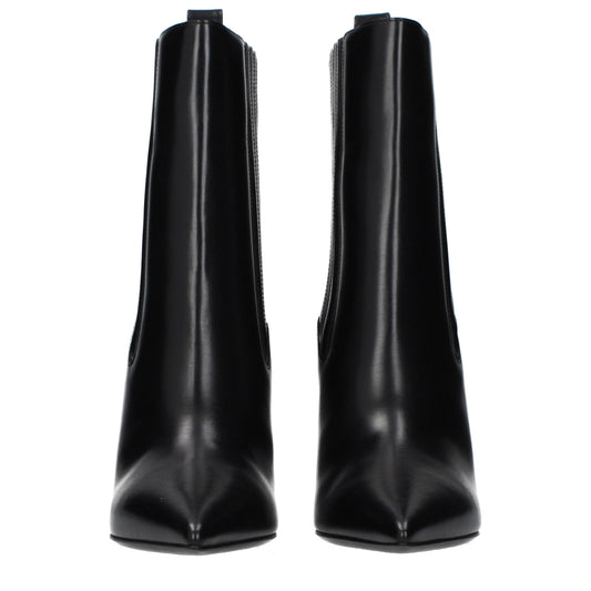 Valentino Garavani Black Leather Ankle Boots - ClickThatClicks 