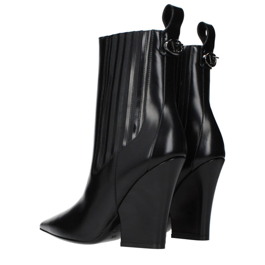 Valentino Garavani Black Leather Ankle Boots - ClickThatClicks 