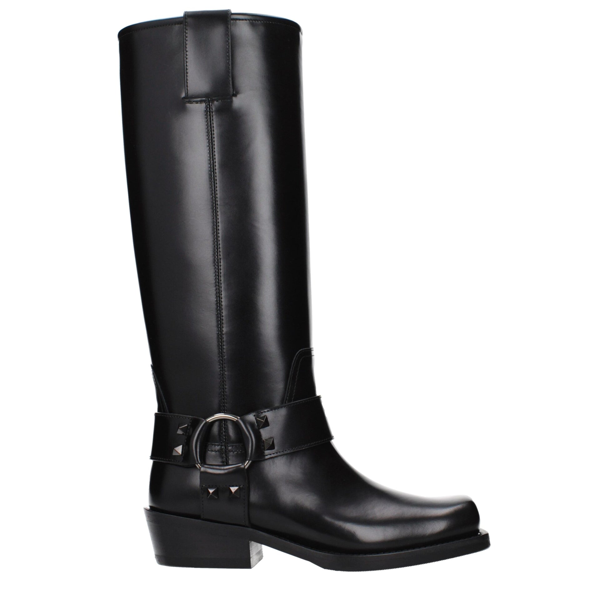 Valentino Garavani Black Leather Boots - ClickThatClicks 