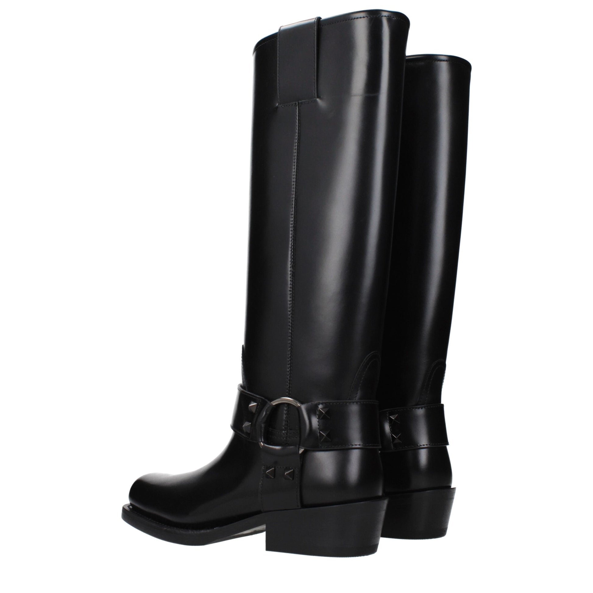 Valentino Garavani Black Leather Boots - ClickThatClicks 