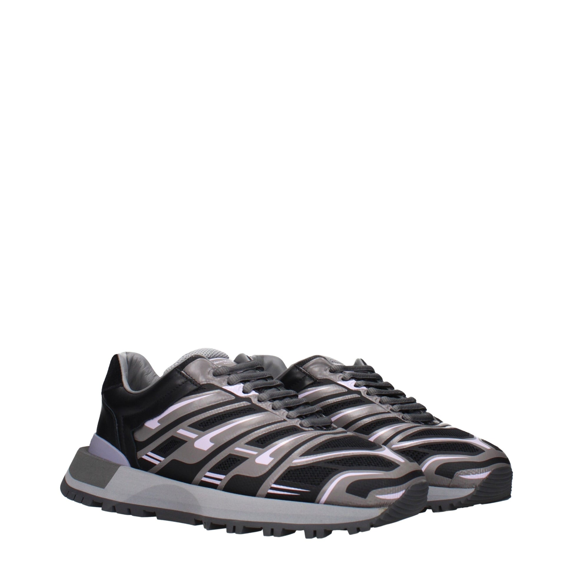 Maison Margiela Black Fabric Athletic Sneakers - ClickThatClicks 