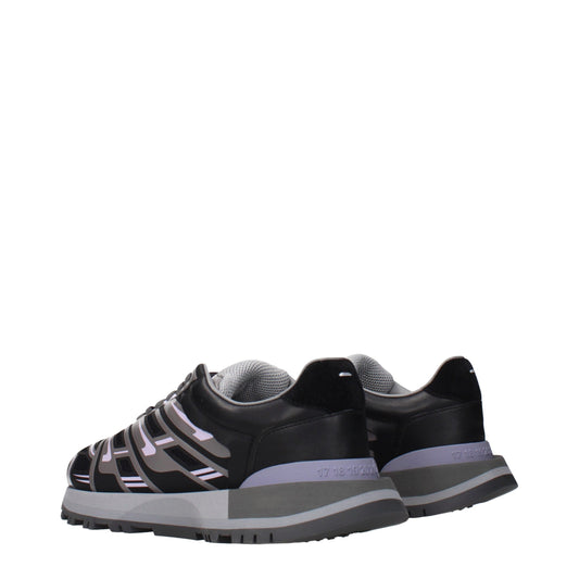 Maison Margiela Black Fabric Athletic Sneakers - ClickThatClicks 