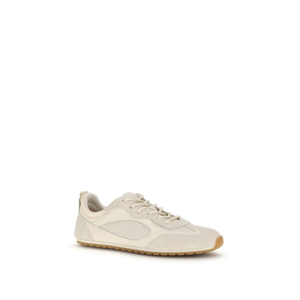 Tory Burch Beige Calf Leather Bos Taurus Low Top Sneakers - ClickThatClicks 