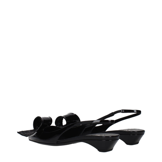 Prada Black Leather Flat Sandals - ClickThatClicks 