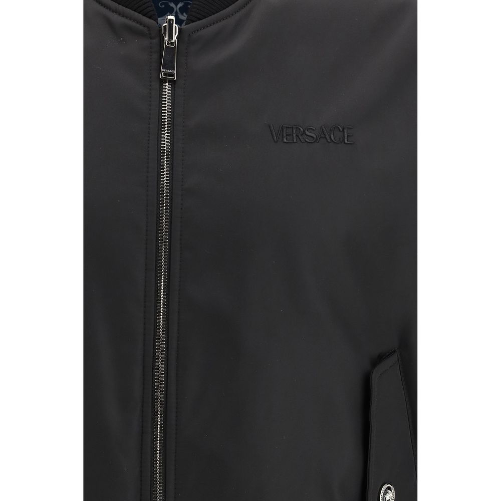 Versace Black Polyamide Bomber - ClickThatClicks 