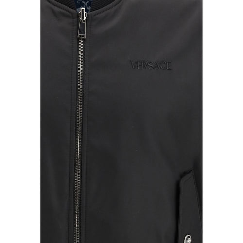 Versace Black Polyamide Bomber - ClickThatClicks 