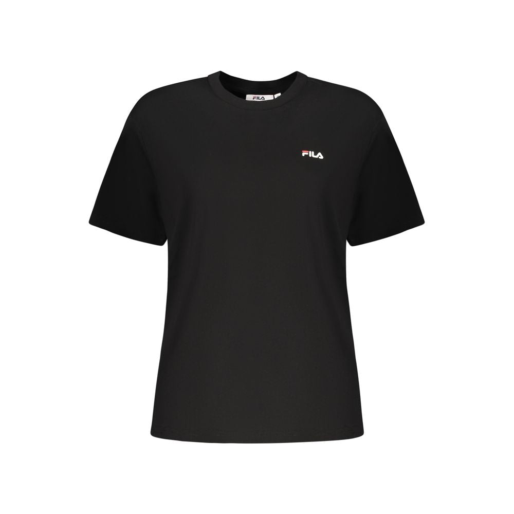 Fila Black Cotton Women T-Shirt - ClickThatClicks 