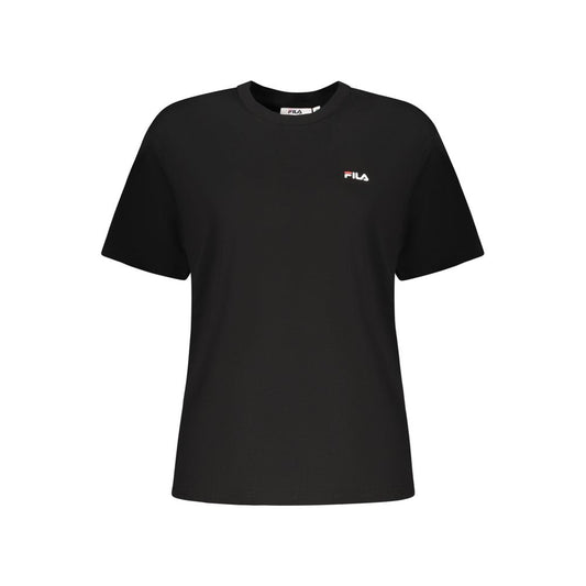 Fila Black Cotton Women T-Shirt - ClickThatClicks 